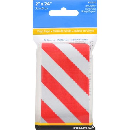HILLMAN Hillman 5028116 2 x 24 in. Reflective Safety Tape; Red & White - Pack of 5 5028116